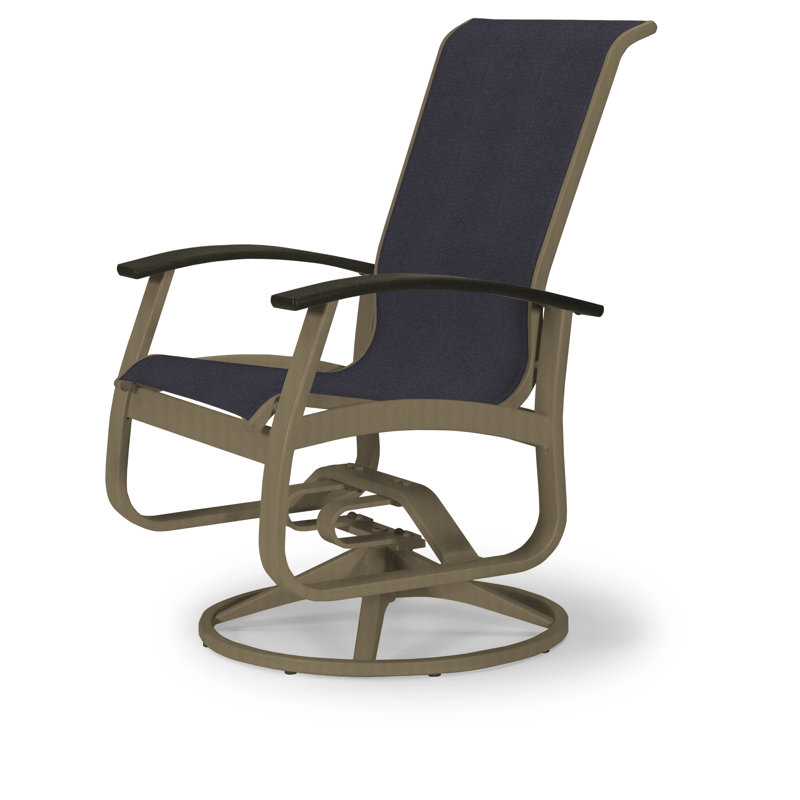 Chaise de patio pivotante Askar, Noir P70, Bois de plage texturé, Noir 5D Sunbrella®