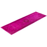 Overdyed Hand-Knotted Wool Modern-Contemporary Pink Runner 2' 8" x 8' 5"
