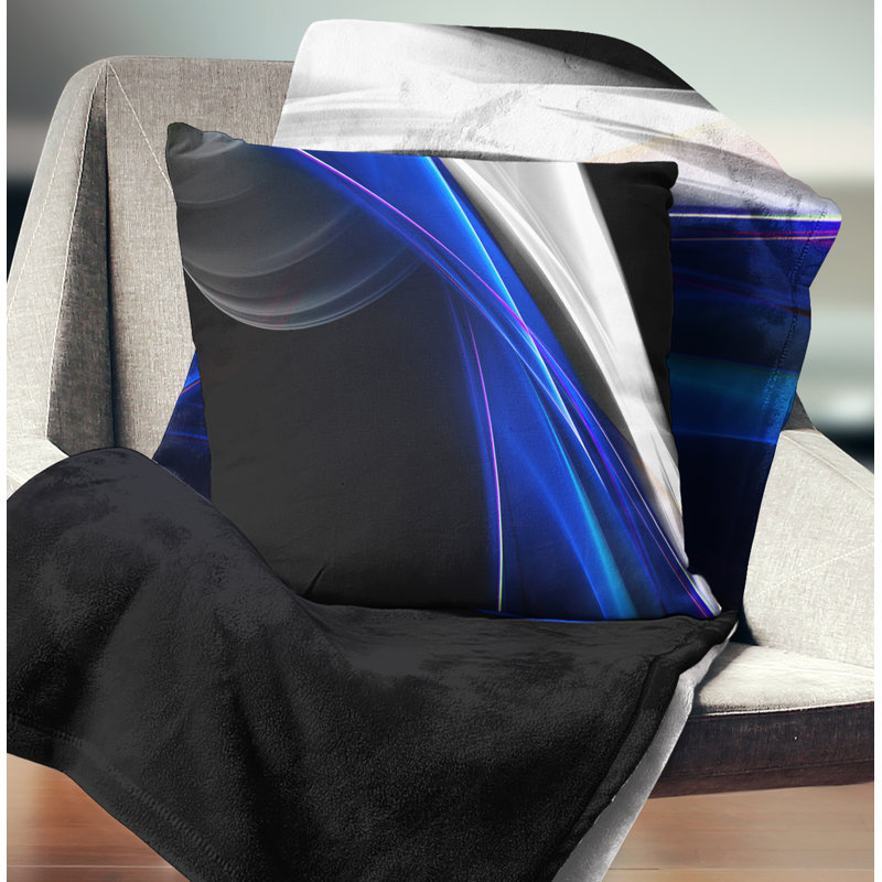 Glittering Blue Pattern - Abstract Printed Pillow, 16" x 16", Throw Pillow