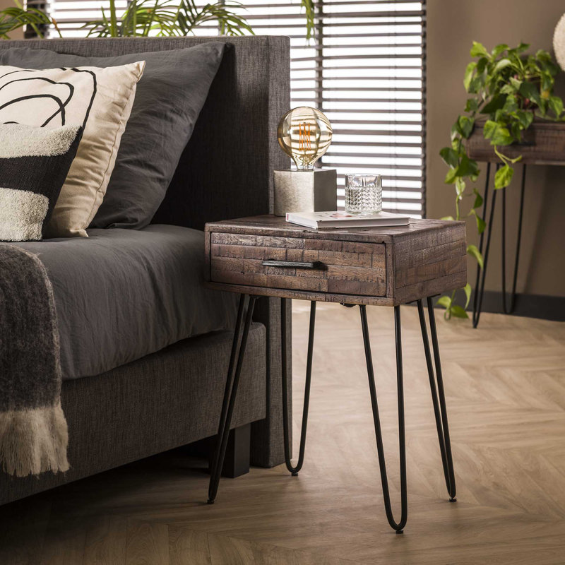 Permenter 45cm W Steel Bedside Table