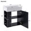 Meuble-lavabo flottant moderne avec lavabo en céramique parfait pour les petites salles de bain-105507727