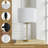 Brokk 23.5" Bubble Glass Table Lamp with 3-Way Dimming, Linen Shade and Metal Base for Living Room and Bedroom-973436662