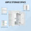 Meuble-lavabo blanc convertible de 20 po avec lavabo en céramique avec tablettes réglables, armoire à 2 portes et support de rangement au design minimaliste