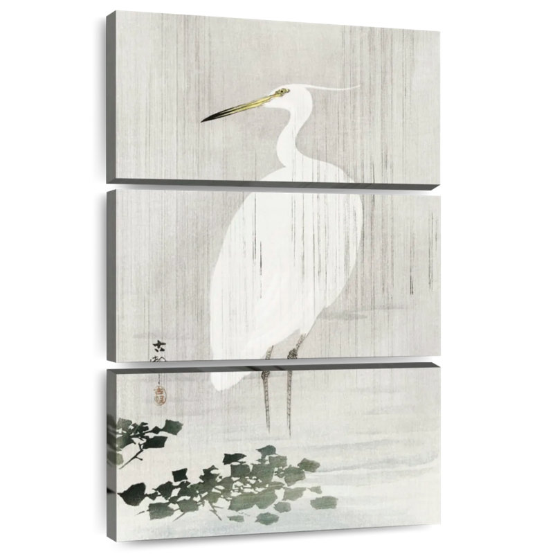 Aigrette ronce sous la pluie, H 74 po x l 48 po