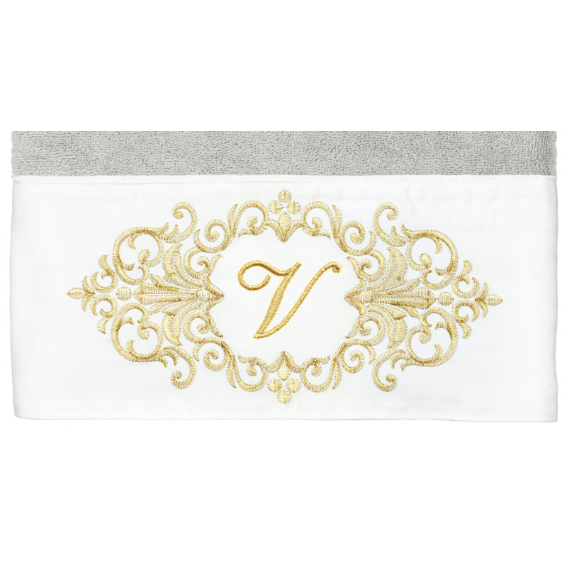 Linum Home Textiles 100% Turkish Cotton MONICA 2PC Embellished Bath Towel Set, V