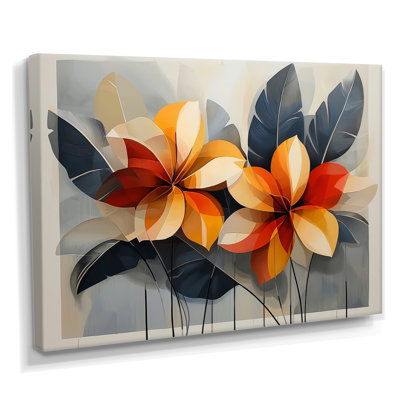 Chuk Summer Hibisuc In A Geometric Symphony I - art mural sur toile hibiscus