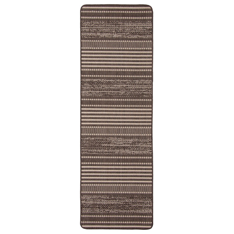 Tapis chocolat intérieur / extérieur Bralynn, Tapis de couloir 2 pi 2 po x 6 pi 7 po