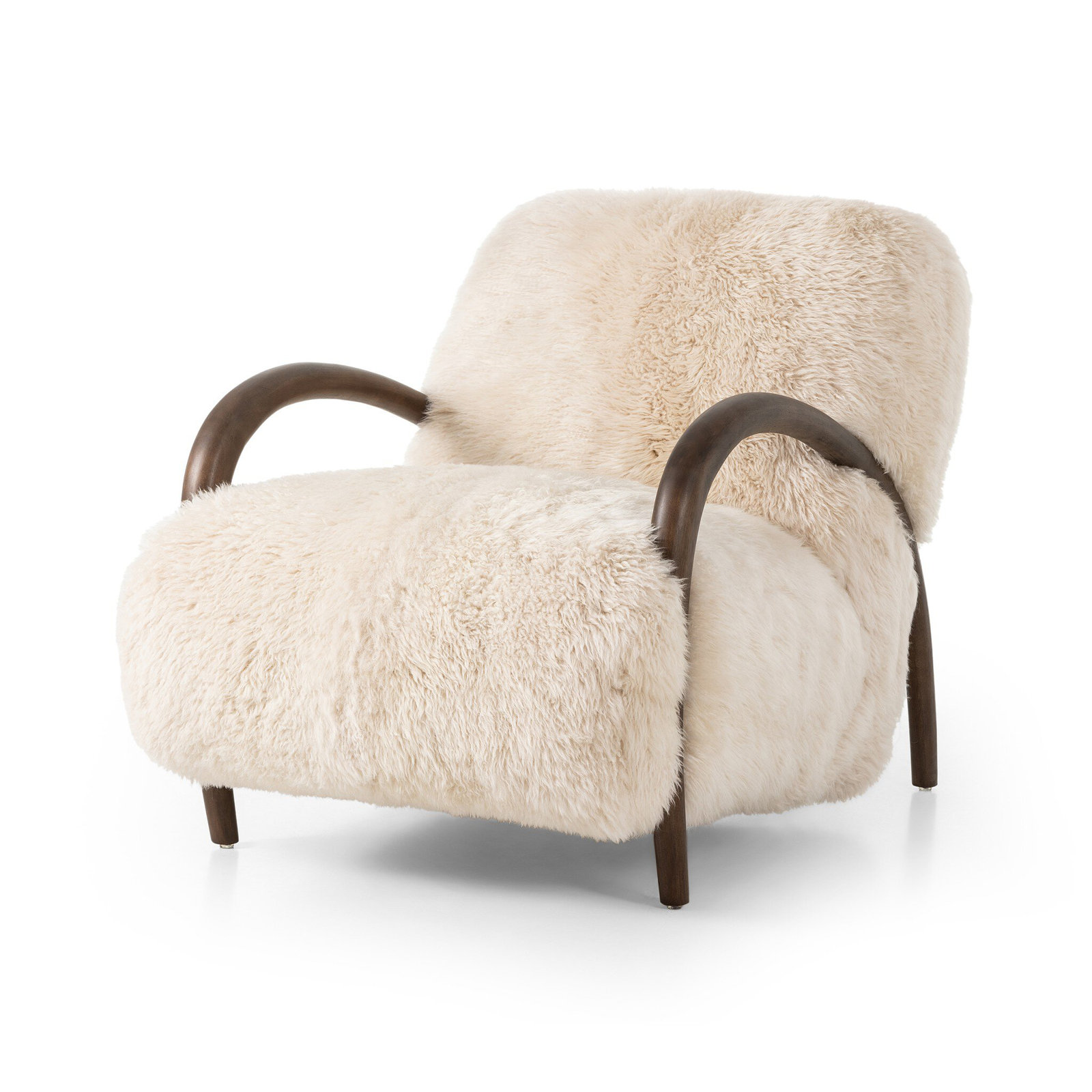Noah Wood Frame Accent Chair, Chalet Shearling