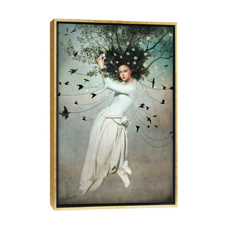 «Fly with Me» par Catrin Welz-Stein - impression d'art graphique, H 26 po x l 18 po x 1,5 po, Pas de tapis