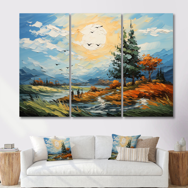 «The Swaying Cypress Pointillism», ensemble d'art mural Van Gogh, H 40 po x l 60 po, Toile tendue, Ne s’applique pas
