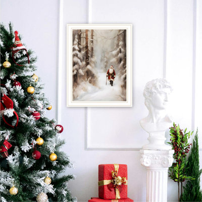 s Winter Stroll, impression murale: rendez votre espace plus invitant, salon et chambre à coucher, bois et papier, 18 po x 14 po x 1 po, art multicolore: Créez une atmosphère élégante dans un cadre en bois et en papier,