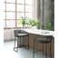 Woven Counter Stool 25": Upholstered Seat, Iron Metal Base, Low Back, For Kitchen Island, Dark Gray Design 25" Stool: Cushioned Rope , Base With Flared Arms, 300 Lb Weight Capacity, Appealing Instance