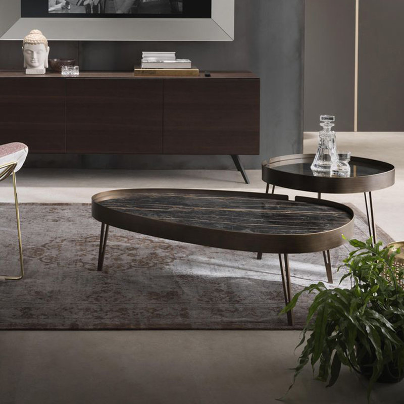 Ensemble de tables basses Minimalist Creative, Bronze