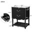 Meuble-lavabo moderne noir avec lavabo en céramique, solution de rangement élégante