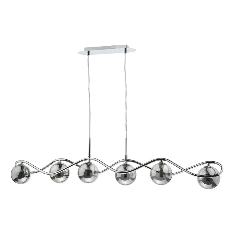 Axenia 6 - Light Kitchen Island Pendant, Polished Chrome, Smoked