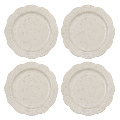 Assiettes festonnées en grès dans un glacis réactif