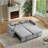 Grey Fabric Sleeper Sofa Bed-1364788727