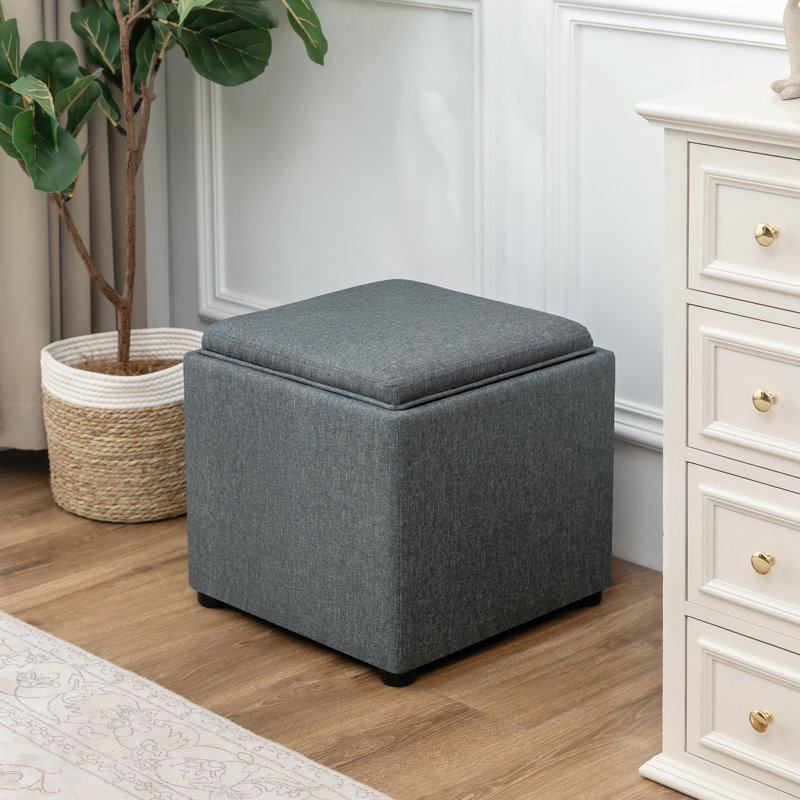Ciocia Upholstered Ottoman, Gray