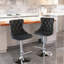 Tabourets de bar en velours noir avec siège réglable et fonction pivotante, base rembourrée moderne pour un îlot de cuisine de pub de maison envoûtant, 2 unités de hauteur-361220001-361220008