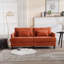 Canapé en chenille de style Mid-Century moderne en tissu avec coussins épais et pieds en bois brun, parfait pour le salon ou la chambre à coucher-1320880877