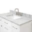 Meuble-lavabo simple 42 po avec plateau en marbre blanc de Carrare Abbate-85364119