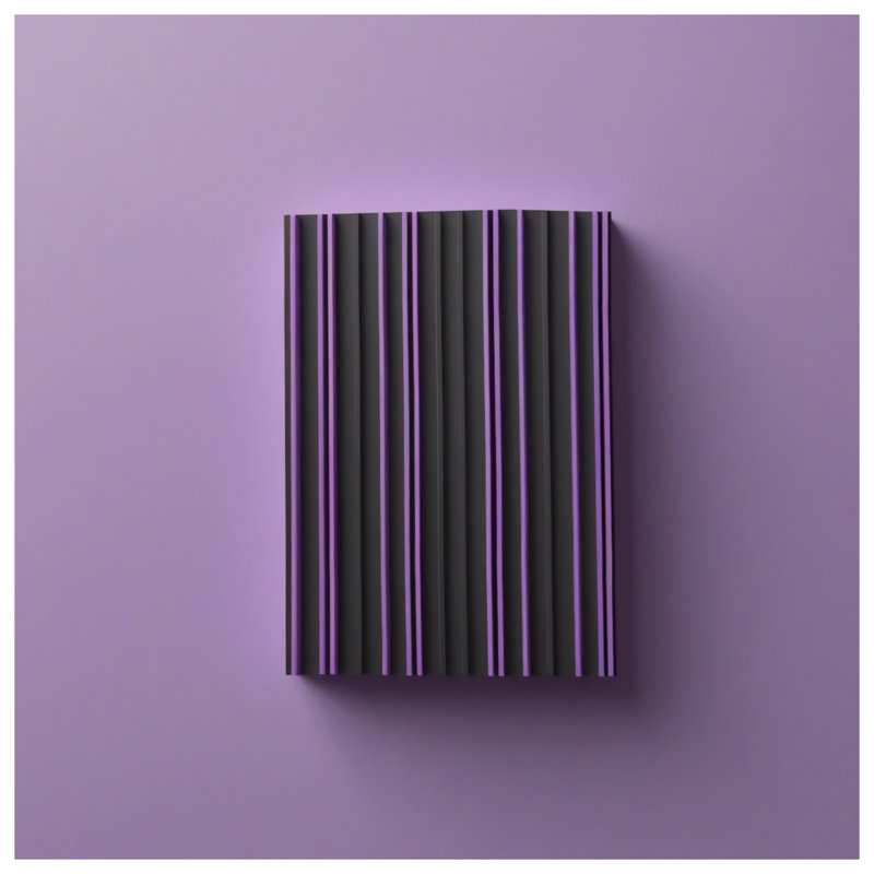 Tapis de bain rectangulaire à rayures noires et mauves, L 34 po x L 21 po