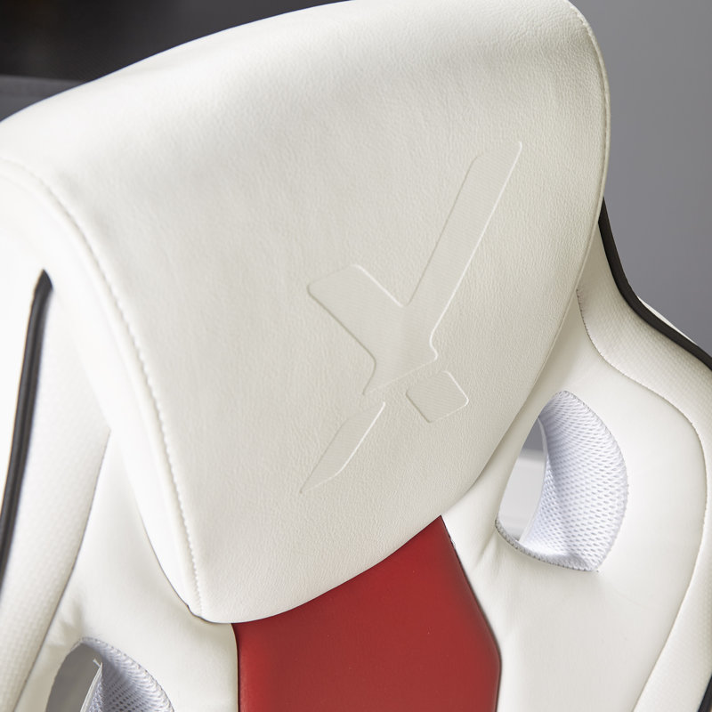 X Rocker Maverick Height Adjustable Gaming Chair, White/Red