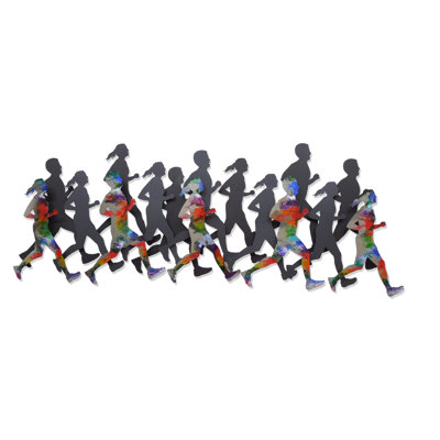 Runners Handmade People Wall Decor on Metal