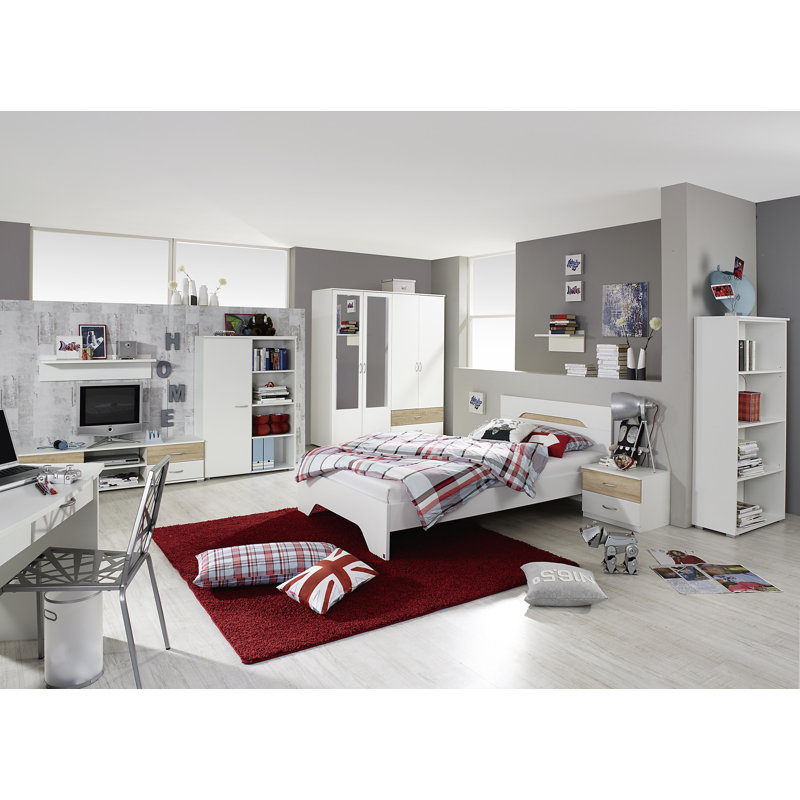 Drehtürenschrank Noosa, Alpine white and Sonoma oak