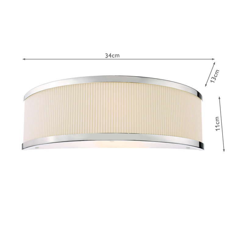 Wall Light, Polished Chrome, Ivory