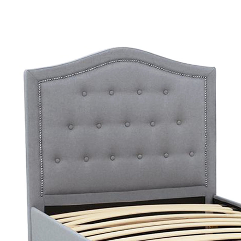 Gurdas Upholstered Platform Storage Bed, Twin, Light Gray