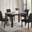 Table de salle à manger rectangulaire en faux marbre avec finition gris anthracite-133229715