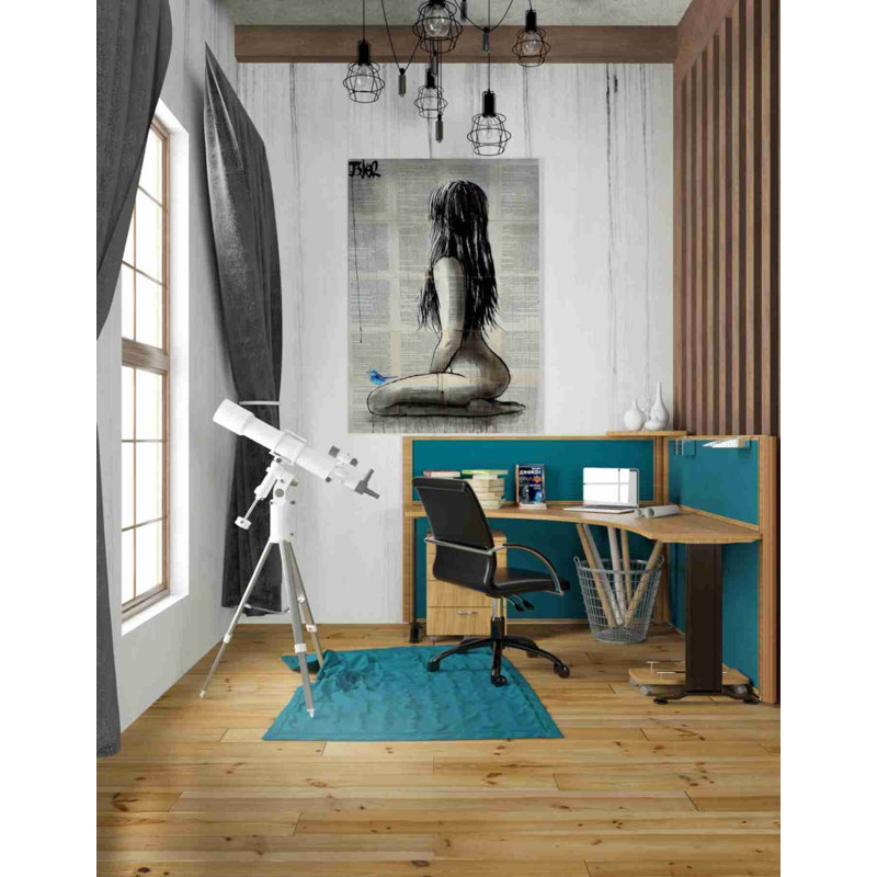 «Bluebird Whisper» par Loui Jover, art mural sur toile, H 40 po x l 26 po x P 1,5 po