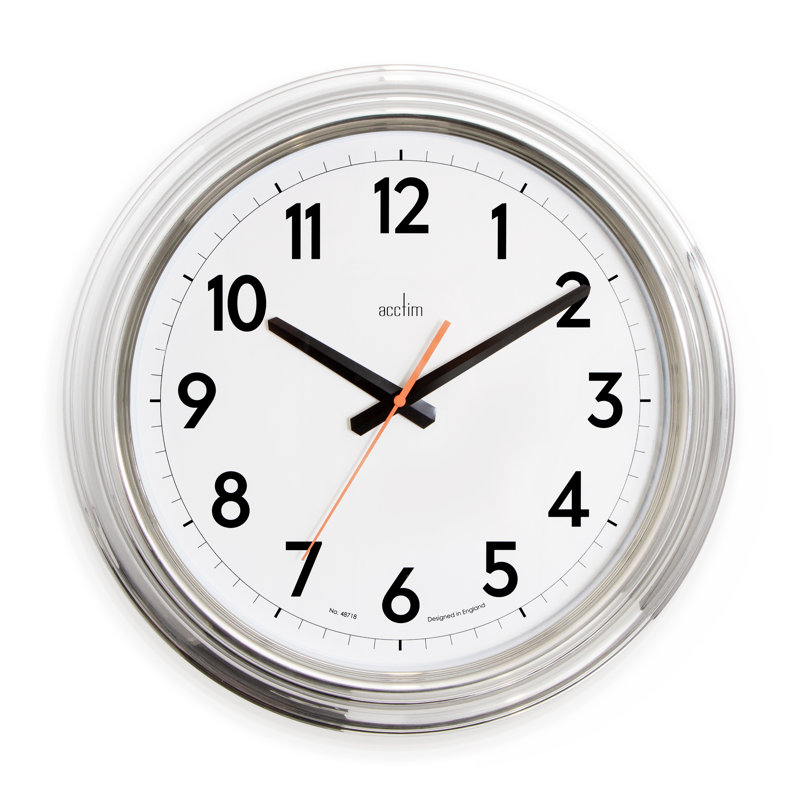 Acctim Modern Chrome Wall Clock 40cm