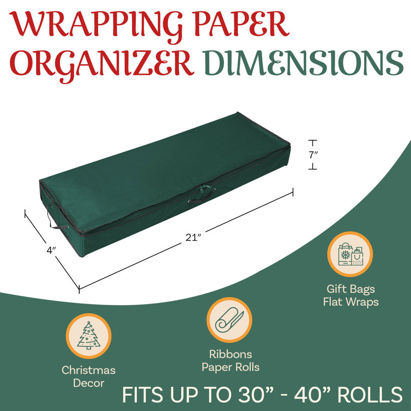 Organisateur de rangement de papier d'emballage, Vert