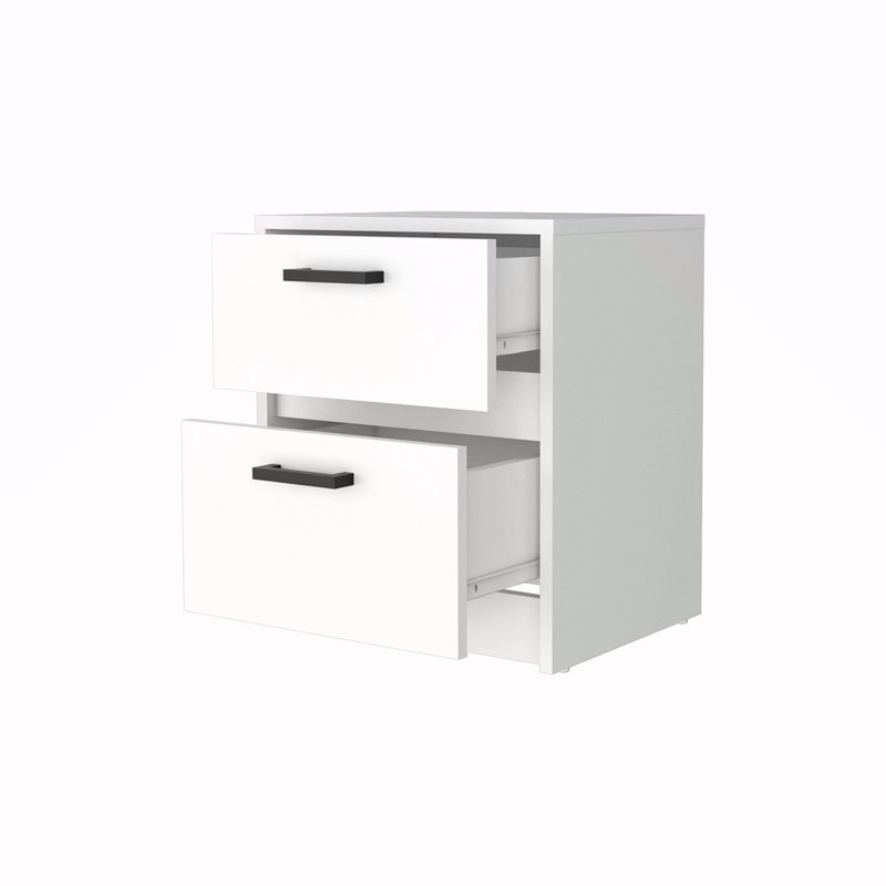 2-Drawer Nightstand, White