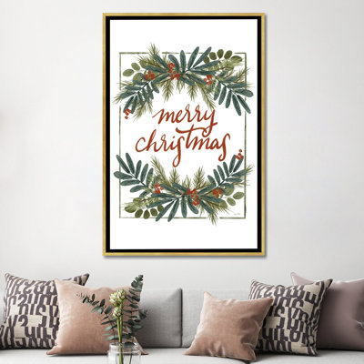 Holly Green Merry Christmas - impression d'art mural