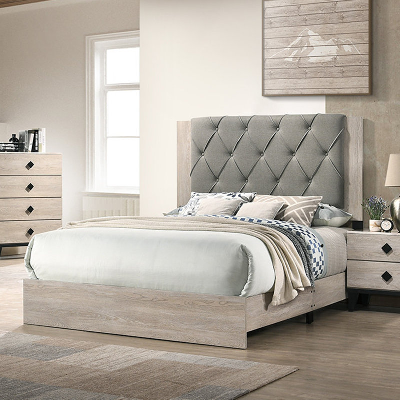 Maxie Upholstered Standard Bed, Queen, Cream
