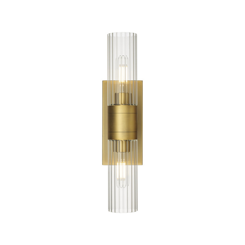 Maebell 2 - Light Dimmable Vanity Light, Brushed Brass, Clear
