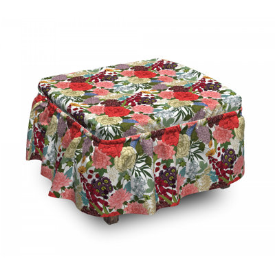 Housse pour repose-pieds romantique bouquet