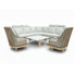Ensemble modulaire d'extérieur, chaise pivotante et table basse en composite 6 pièces Posey
