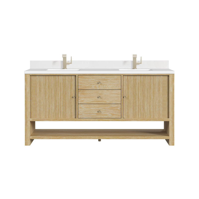 Marigot 72'' W Double Vanity, White Zeus, Single-Hole