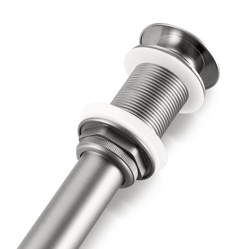 Bathroom Sink Drain Without Overflow, Vessel Sink Lavatory Vanity Pop Up Drain Stopper, 304 Stainless Steel, Brushed Nickel