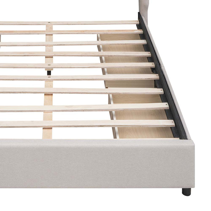 Lit avec rangement Yavonne, Beige