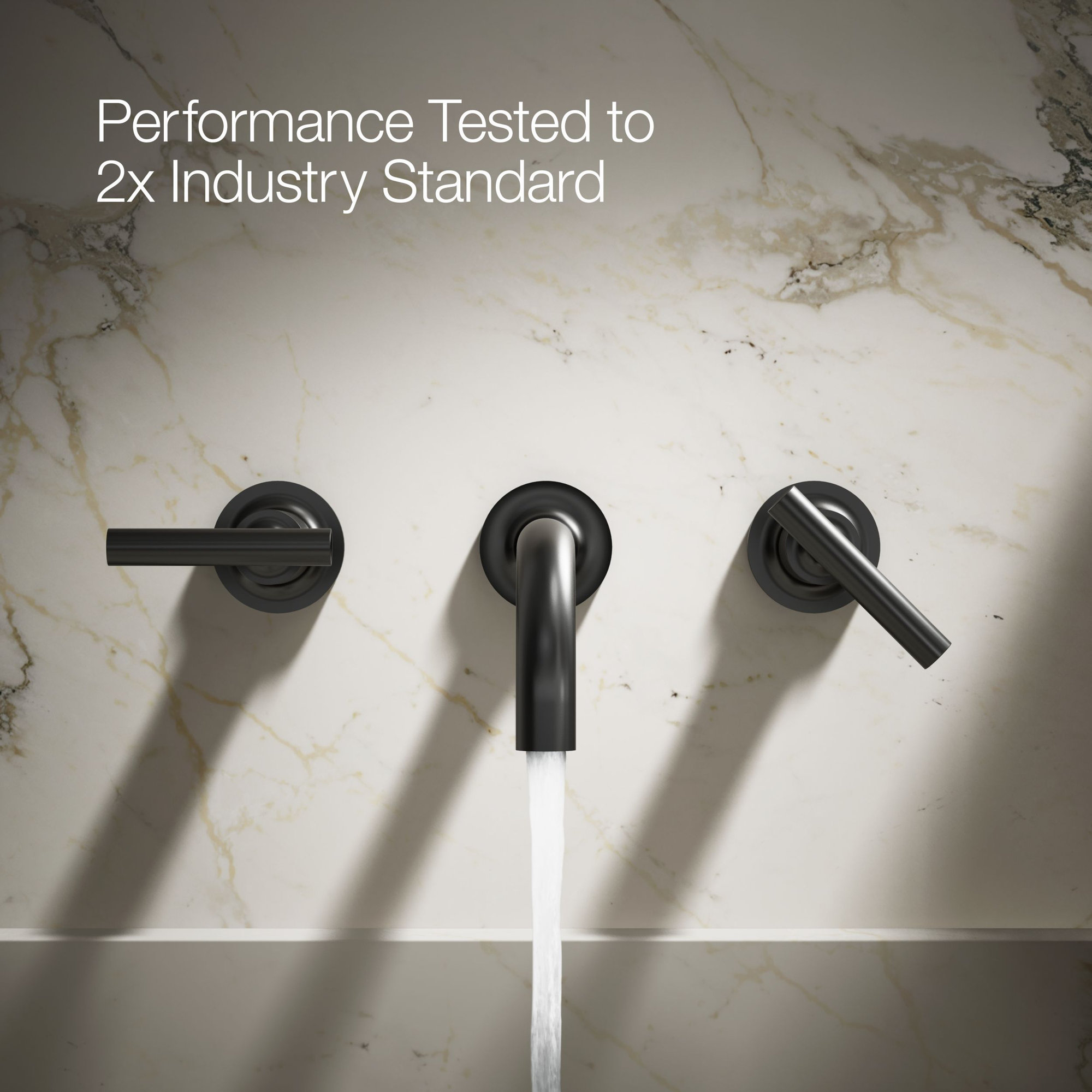 Purist Wall Mounted Bathroom Faucet, Matte Black, Lever Handle