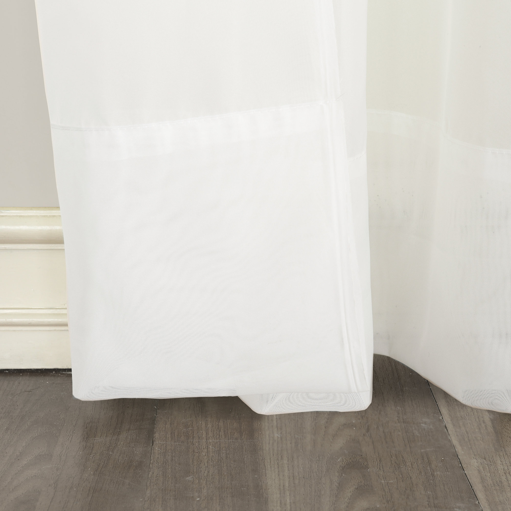 Polyester Sheer Tab Top Curtain Panel, 59"W x 84"L, White