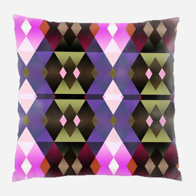 Abstract Geometric Microsuede Reversible Throw Pillow