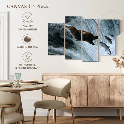 Grizzly Brampt attrapant le saumon