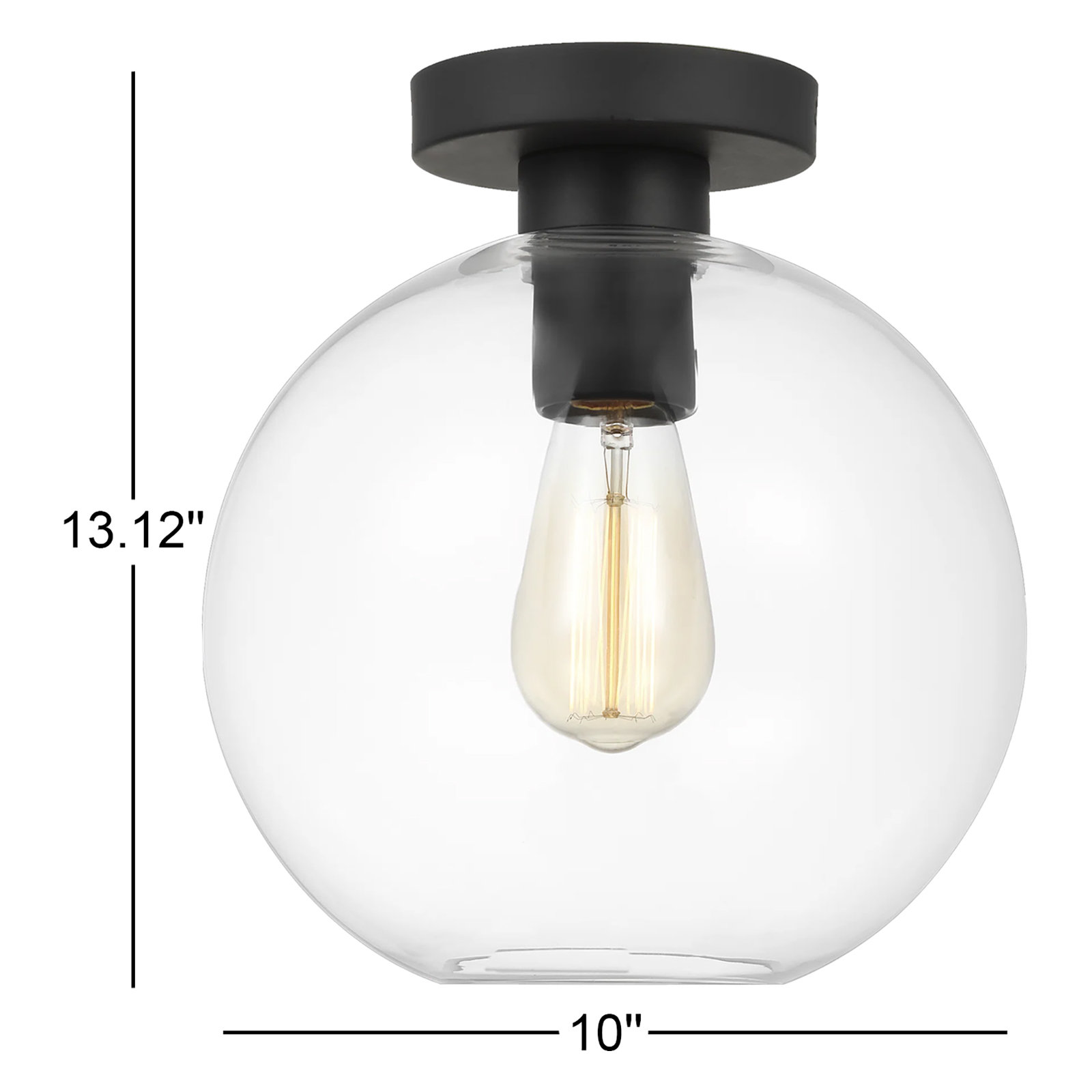 Childerley Single Light Semi Flush Mount, Midnight Black