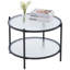 25,6 po Petite table basse ronde en verre ondulé-1677892363
